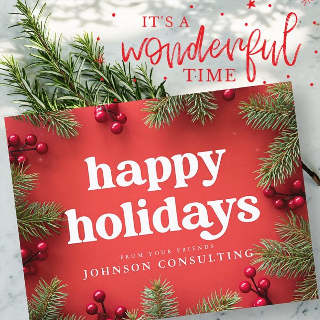 Postal De Anuncios Felices fiestas estrellas modernas y tonos dorados (Subido por el creador)