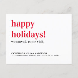 Postal De Anuncios Felices Fiestas Nos Mudamos Ven a Visitarnos Mudan