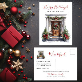 Postal De Anuncios Felices Fiestas Nueva Casa Entrada Puerta Mudanza