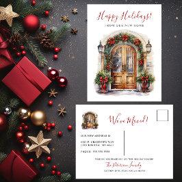 Postal De Anuncios Felices Fiestas Nueva Casa Entrada Puerta Trasladá