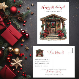 Postal De Anuncios Felices Fiestas Rústicas Nueva Puerta Fronteriza H