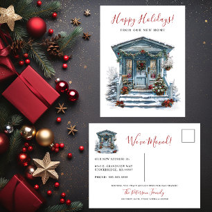 Postal De Anuncios Felices Fiestas Rústico Nueva Casa Entrada Mudanza