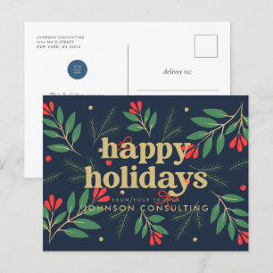 Postal De Anuncios Felices vacaciones Presupuesto Botánico de Foliage