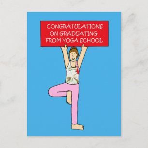 Postal De Anuncios Felicidades a graduada de la escuela de yoga.