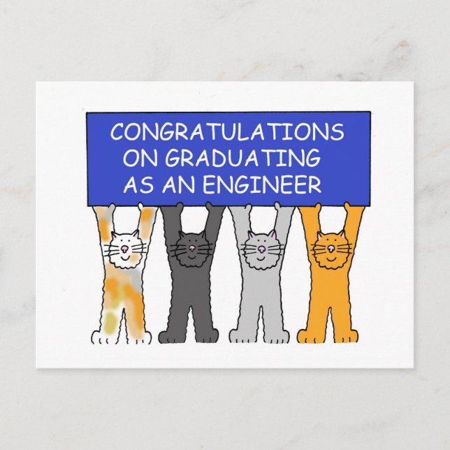 Postal De Anuncios Felicidades a Ingeniero Graduado (Anverso)