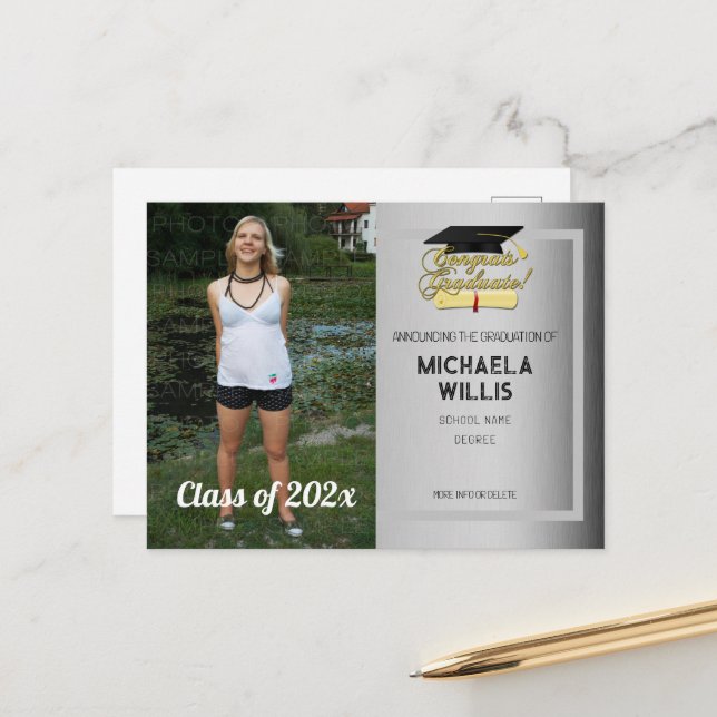 Postal De Anuncios Felicidades Graduado Diploma Sombrero de graduació (Anverso/Reverso In Situ)