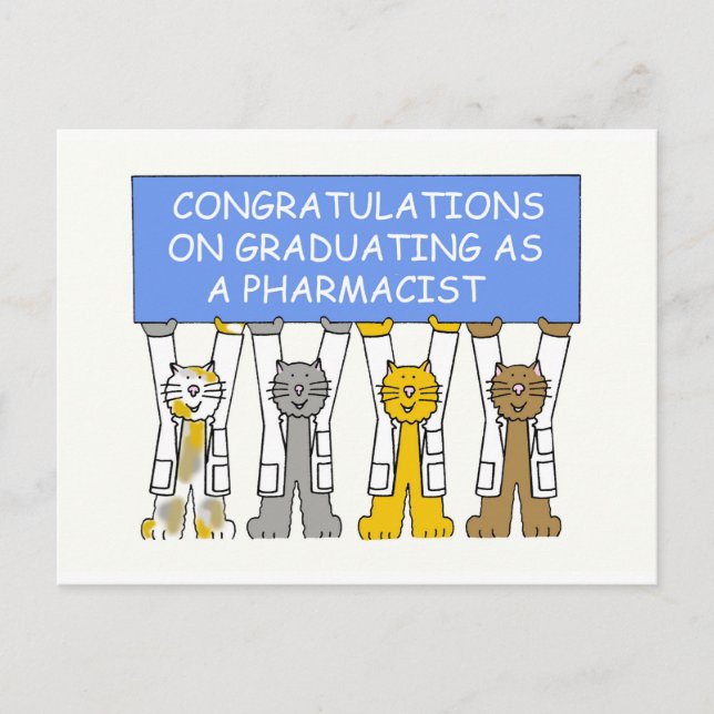 Postal De Anuncios Felicidades por graduarte como farmacéutico (Anverso)