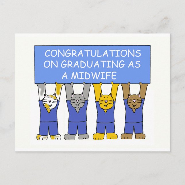 Postal De Anuncios Felicidades por graduarte como partera (Anverso)