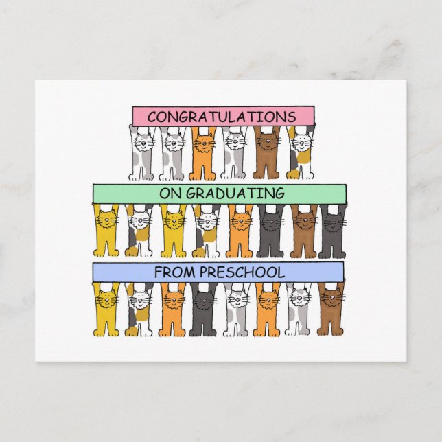Postal De Anuncios Felicidades por la graduación de preescolar (Anverso)