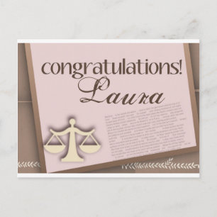 Postal De Anuncios Felicitaciones Graduado de Facultad de Derecho