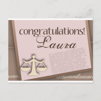 Postal De Anuncios Felicitaciones Graduado de Facultad de Derecho