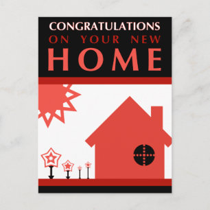 Postal De Anuncios felicitaciones por tu nueva casa : formas pop