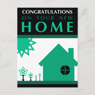 Postal De Anuncios felicitaciones por tu nuevo hogar : formas pop