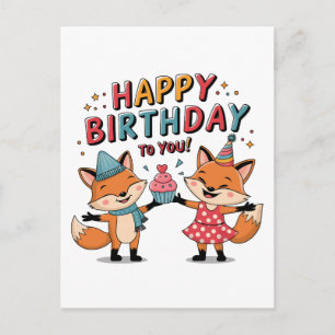 Postal De Anuncios Feliz Cumpleaños Zorros