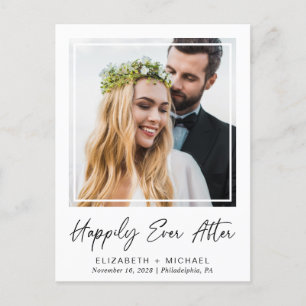Postal De Anuncios Feliz desde la recepción de la boda fotográfica