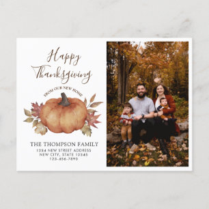 Postal De Anuncios Feliz Día de Acción de Gracias Nueva Calabaza Domé
