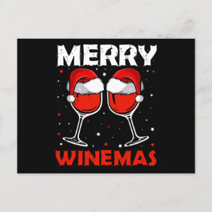 Postal De Anuncios Feliz invierno Navidad Wine Red Ugly Wine Lover