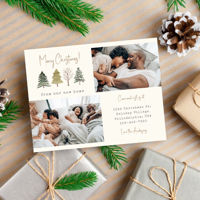 Postal De Anuncios Feliz Navidad desde nuestra nueva casa Foto de pin (Subido por el creador)