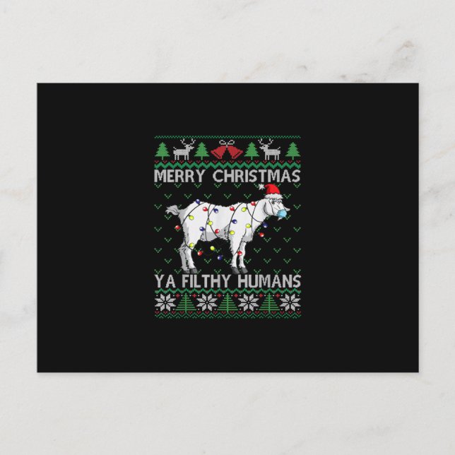 Postal De Anuncios Feliz Navidad Humanos Sucios Cabra Fea Navidad (Anverso)