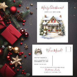 Postal De Anuncios Feliz Navidad Nueva Casa en Movimiento