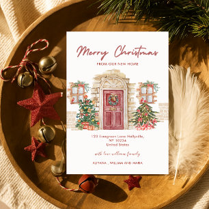 Postal De Anuncios Feliz Navidad Nueva Puerta de Casa en Movimiento