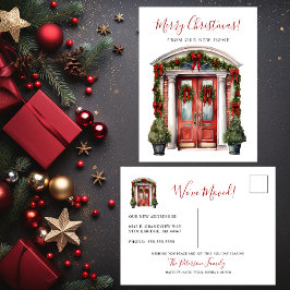 Postal De Anuncios Feliz Navidad Nueva puerta de casa en movimiento