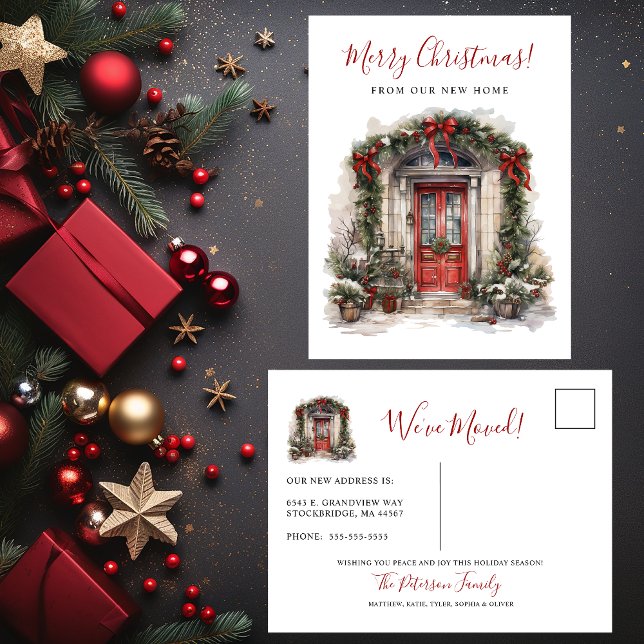 Postal De Anuncios Feliz Navidad Nueva puerta de casa en movimiento (Subido por el creador)