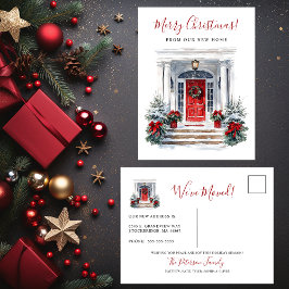 Postal De Anuncios Feliz Navidad Nueva puerta de casa en movimiento