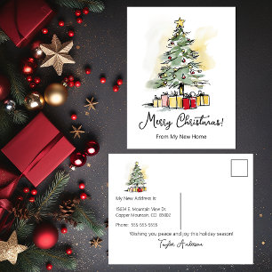 Postal De Anuncios Feliz Navidad Nuevo hogar Árbol de Navidad Moderno