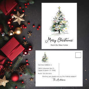 Postal De Anuncios Feliz Navidad Nuevo hogar Árbol de Navidad Moderno