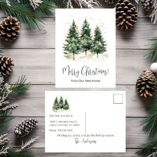 Postal De Anuncios Feliz Navidad Nuevo Hogar Pinos