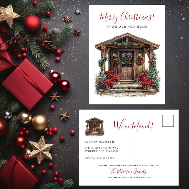 Postal De Anuncios Feliz Navidad Rústico Nueva Casa Puerta Principal  (Subido por el creador)