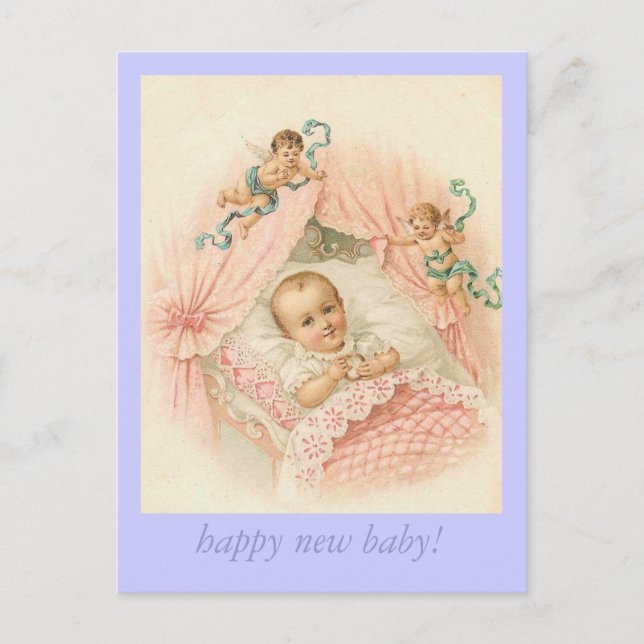 Postal De Anuncios feliz nuevo bebé! (Anverso)