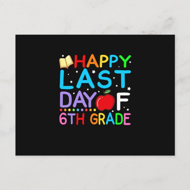 Postal De Anuncios Feliz último día de graduación de 6to grado (Anverso)