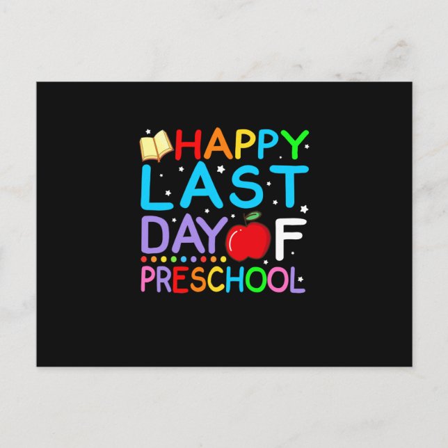 Postal De Anuncios Feliz último día de graduación de preescolar (Anverso)