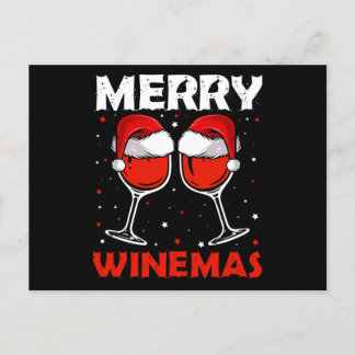 Postal De Anuncios Feliz Winemas Vino Tinto Feo Regalo de Navidad par