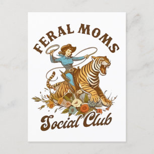 Postal De Anuncios Feral Mom Social Club Funny Retro Boho Cowgirl