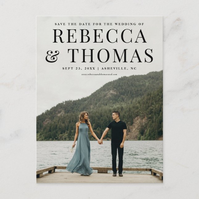 Postal De Anuncios Festividad de retrato moderno para guardar la fech (Anverso)