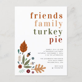 Postal De Anuncios Fiesta de Acción de Gracias del Otoño Moderno