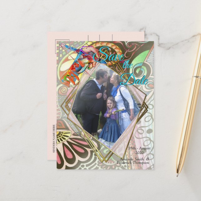 Postal De Anuncios Fiesta de artistas alegre creación de garabatos (Anverso/Reverso In Situ)