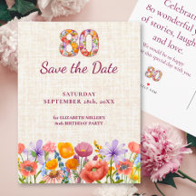 Fiesta de cumpleaños número 80 - Elegante aviso de