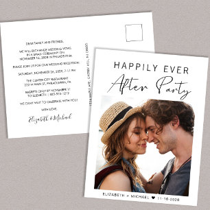 Postal De Anuncios Fiesta de Después de la Boda Foto Recepción de Bod