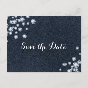 Postal De Anuncios Fiesta de Glam Denim & Diamonds Save the Date