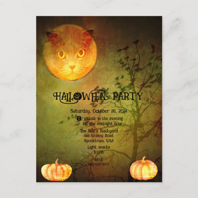 Postal De Anuncios Fiesta DE HALLOWEEN BACKYARD (Anverso)