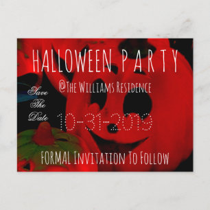 Postal De Anuncios Fiesta de Halloween personalizada, guardar la fech