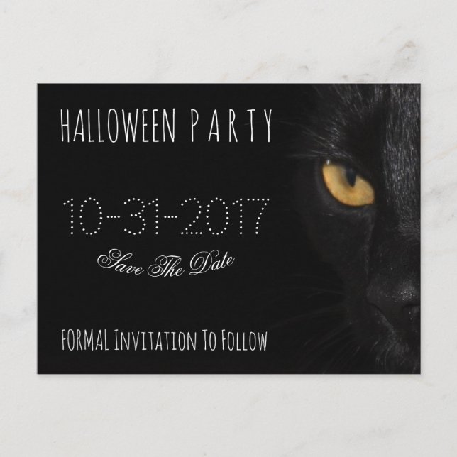 Postal De Anuncios Fiesta de Halloween personalizada Guardar la fecha (Anverso)