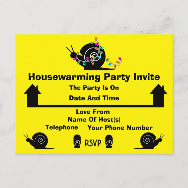 Postal De Anuncios Fiesta de inauguración de casa | Mudanza a nuevo h (Anverso)