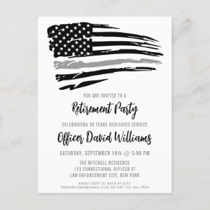 Postal De Anuncios Fiesta de Jubilación de Oficial Correccional