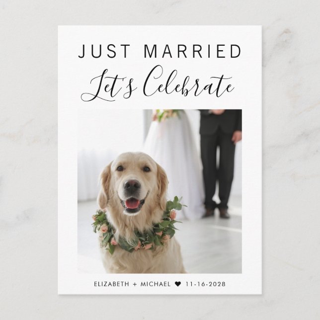 Postal De Anuncios Fiesta de la boda fotográfica recién casada (Anverso)