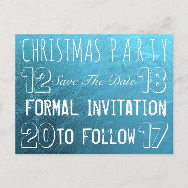 Postal De Anuncios Fiesta de Navidad Personalizada Save The Date Froz (Anverso)